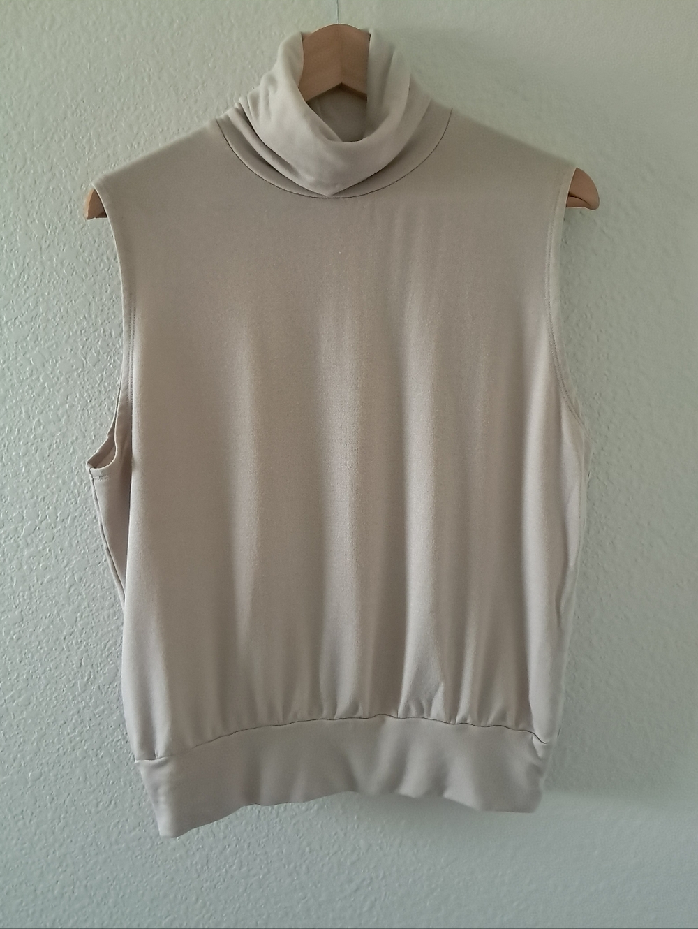 Bleusalt Sleeveless Turtleneck Top Tan Neutral Capsule Staple
